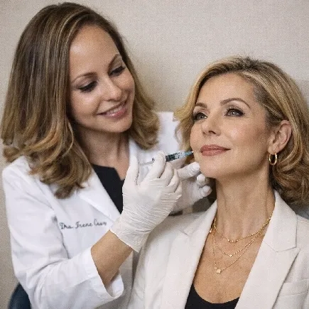 doctora haciendo el tratamiento de efecto lifting