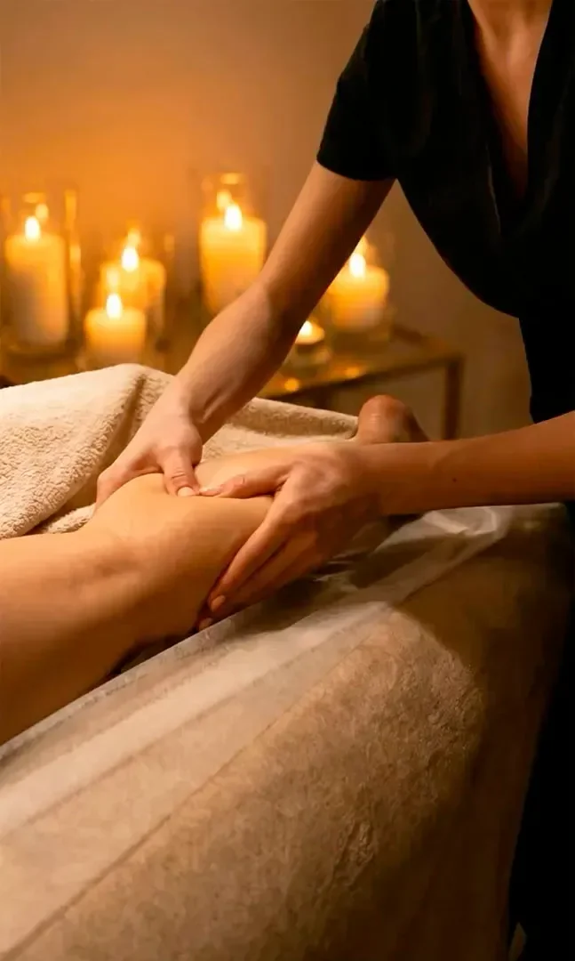 masaje a velas en piernas